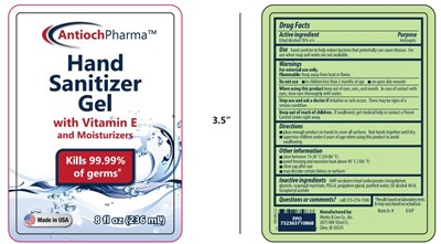 Principal Display Panel (Antioch Hand Sanitizer Rapidgel 8 Oz)